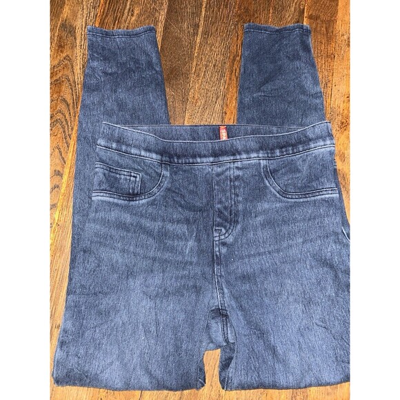 SPANX Jean-ish Leggings Dark Wash Denim Pull On Slimming Jeans #20018R Sz M - Picture 1 of 4